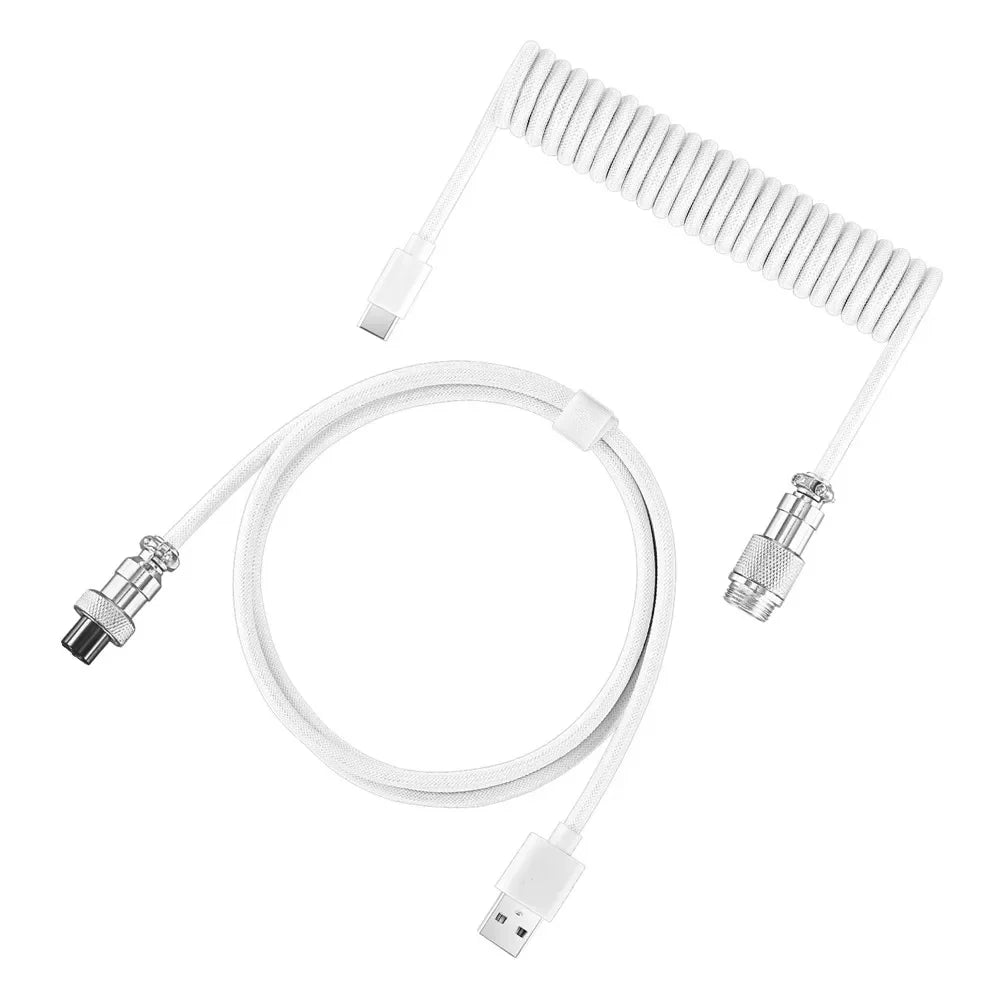 Mechanical Keyboard Coiled Cable, Type-C USB Port, Aviator Coiling Cable for Gaming and Desktop Computers