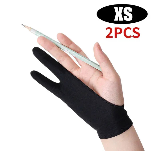 Drawing Glove Palm Rejection Two Finger Gloves for Apple IPad Capacitive Tablet Screen Artist Right/Left Hand Graphic Tablet
