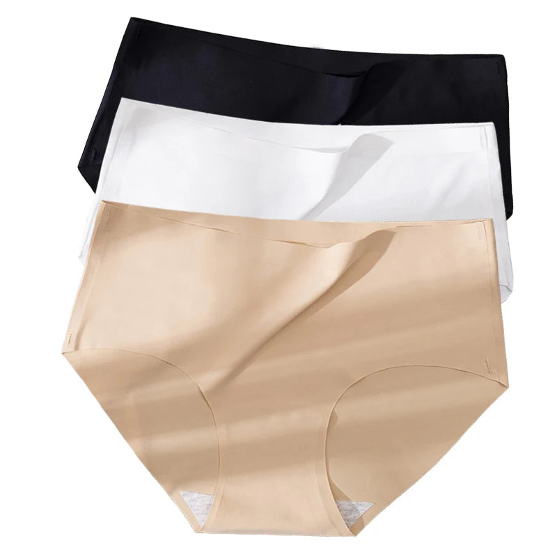 3 pieces of low-rise, seamless, solid-color underwear for women, comfortable, breathable and sexy