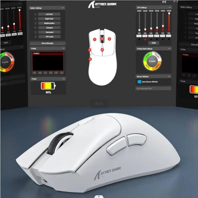 Attack Shark R1 Wireless Mouse,Lightweight Gaming Mouse, PAW3311 18000dpi 1KHZ,Esports Mouse,mouse pad/laptop/PC