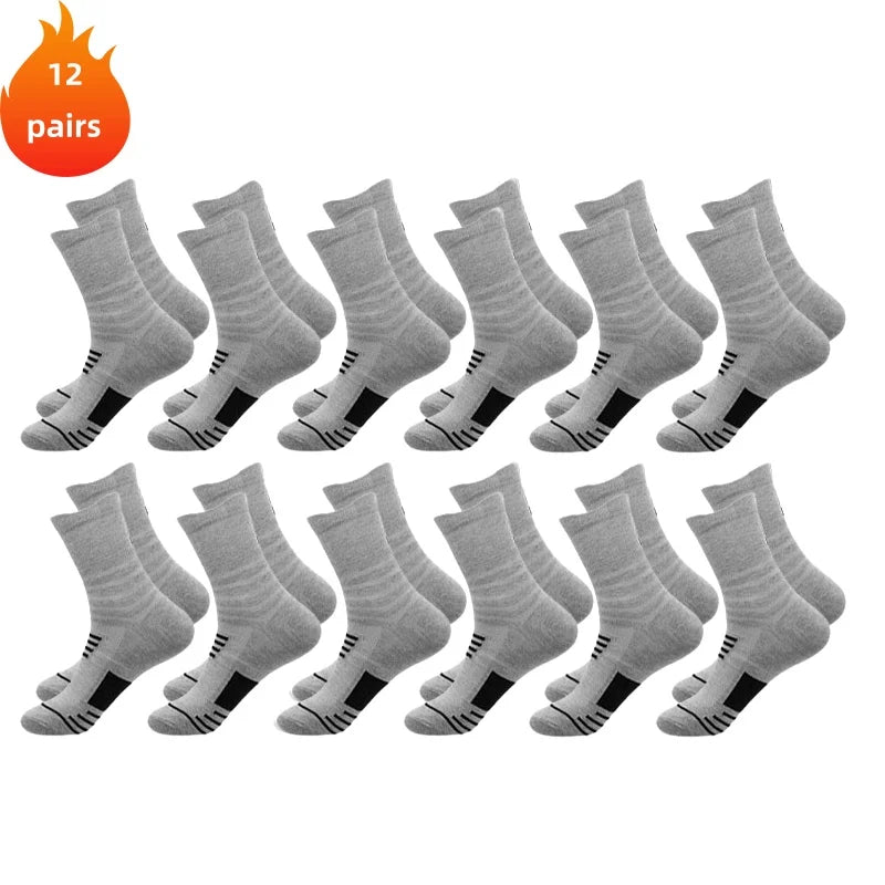 3 Pairs Men's Comfort Fit Cushion Performance Athletic Crew Socks For Outdoor Sports
