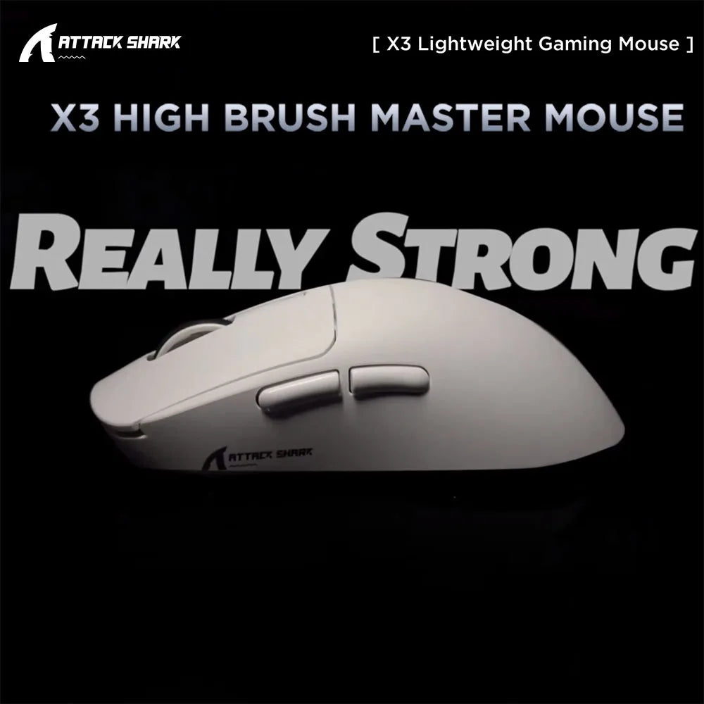 Attack Shark X3 PAW3395 Bluetooth Macro Gaming Mouse , Tri-Mode Connection, 26000dpi, 650IPS, Lightweight Mouse