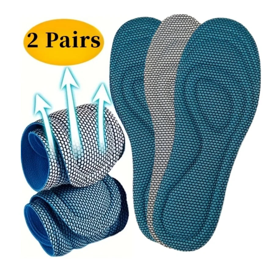 2 Pairs Memory Foam Orthopedic Insoles for Shoes Antibacterial Deodorization Sweat Absorption Insert Sport Shoes Running Pads