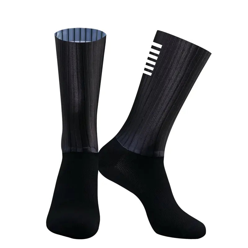 Anti Slip Silicone Summer Aero Socks Whiteline Cycling Socks Men Bicycle Sport Running Bike Socks Calcetines