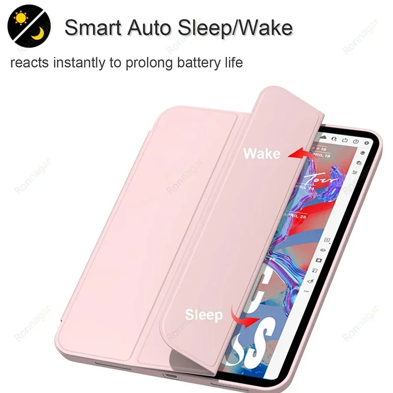 Pencil Slot Funda Case iPad 10th Generation iPad Air11 2025 2024 M3 M2 iPad Pro11 M4 iPad Air4 5 10.9 A16 7 8 9th 10.2 10.5 9.7