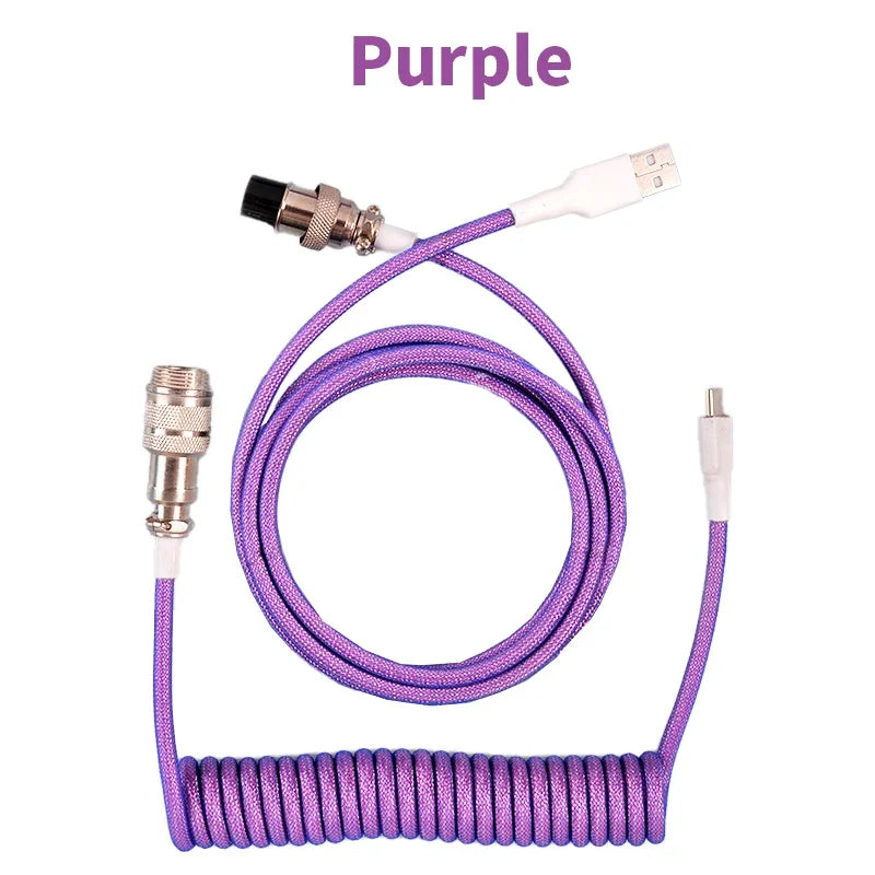 3M Type C Mechanical Keyboard Coiled Cable USB Keyboard Wire Mechanical Keyboard Aviator Desktop Computer Aviation Connector