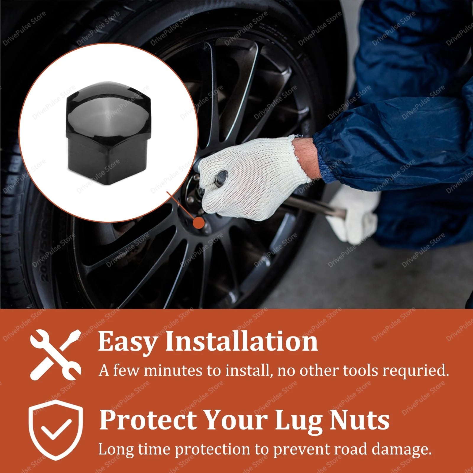 20PCS Universal Wheel Nut Covers 17/19/21mm - ust-proof wheel bolt caps for Car, SUV, Truck | Exterior Protection & Decoration