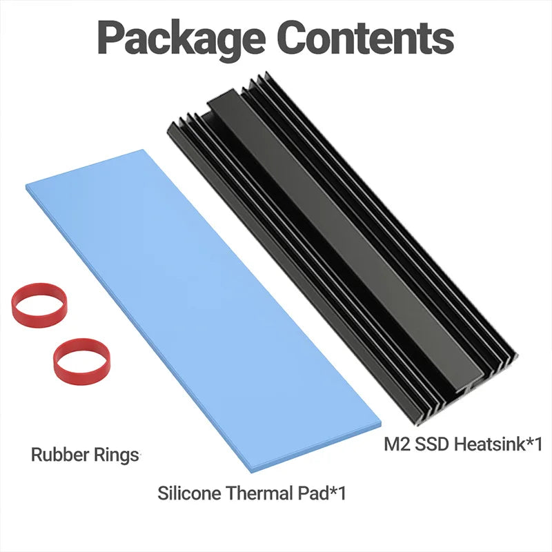 Coolcirc M.2 SSD solid state radiator All-aluminum Ultra-thin with heat pad Anodized Sandblasted For M.22280 hard disk
