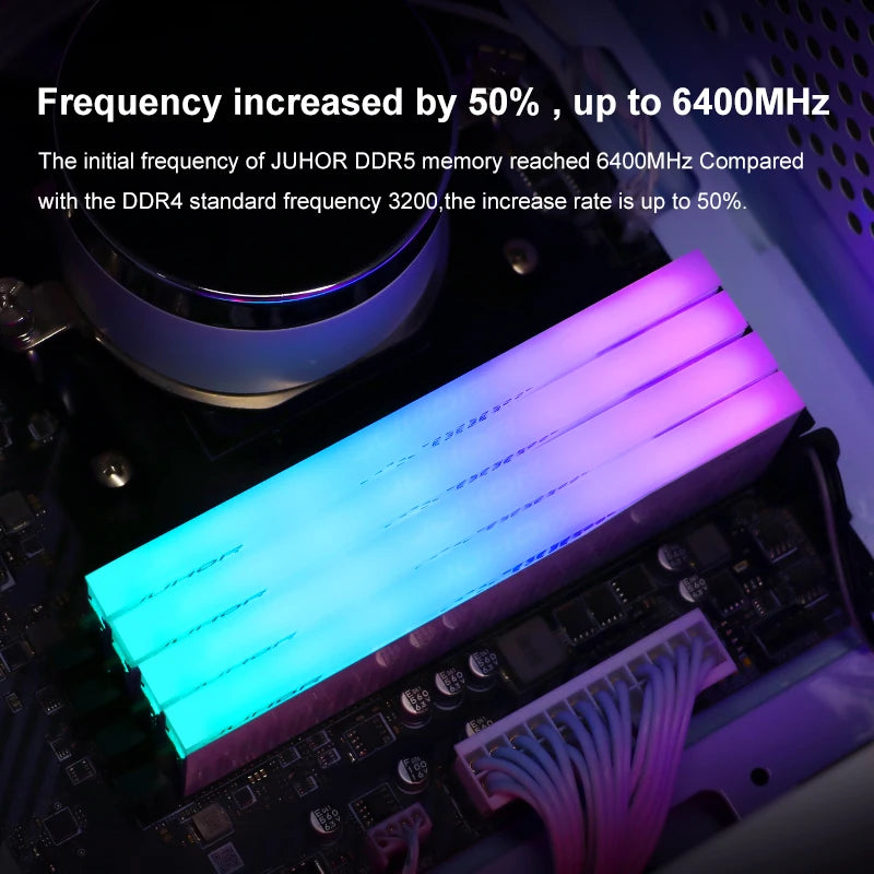 JUHOR Desktop Memory RGB DDR5 16GBX2 6000MHz 5600MHz  Dimm High speed Memoria Ram