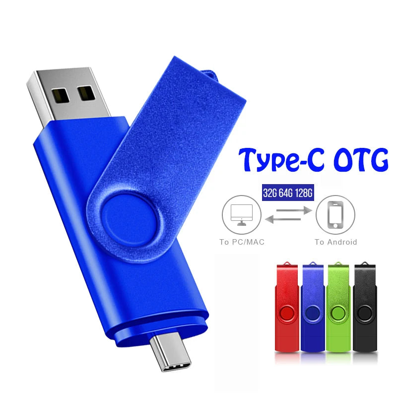 Metal OTG 2 IN 1 Type C pen drive 128GB usb memory stick 4GB 8GB 32GB 64GB 128GB cle usb cle usb flash drive memoria usb