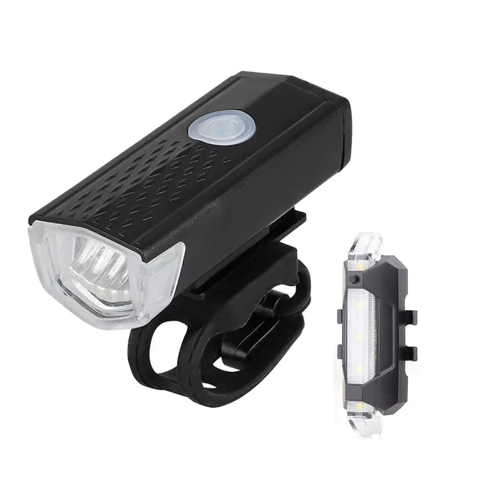 Bike Light Set Front Light with Taillight USB Rechargeable Easy to Install 3 Modes Bicycle Accessories for the Bicycle Road MTB