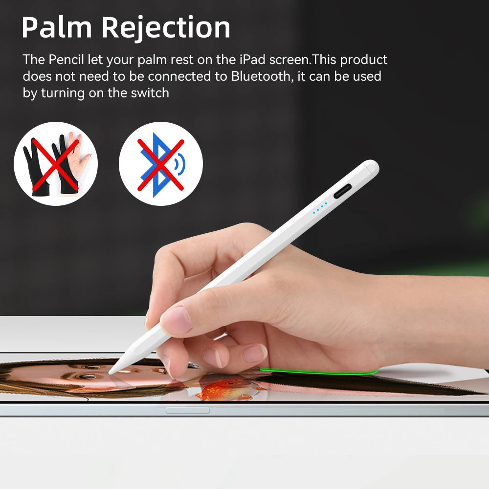 For iPad Pencil 2 1 Palm Rejection Power Display iPad Accessories iPad 2022 2021 2020 2019 2018 Pro 11 12.9 Air Mini Stylus Pen