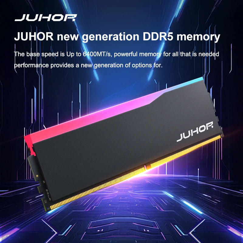 JUHOR Memoria Ram DDR5 RGB 16GB 6000MHz 6400MHz Desktop PC5 Computer High Performance Dimm Memory