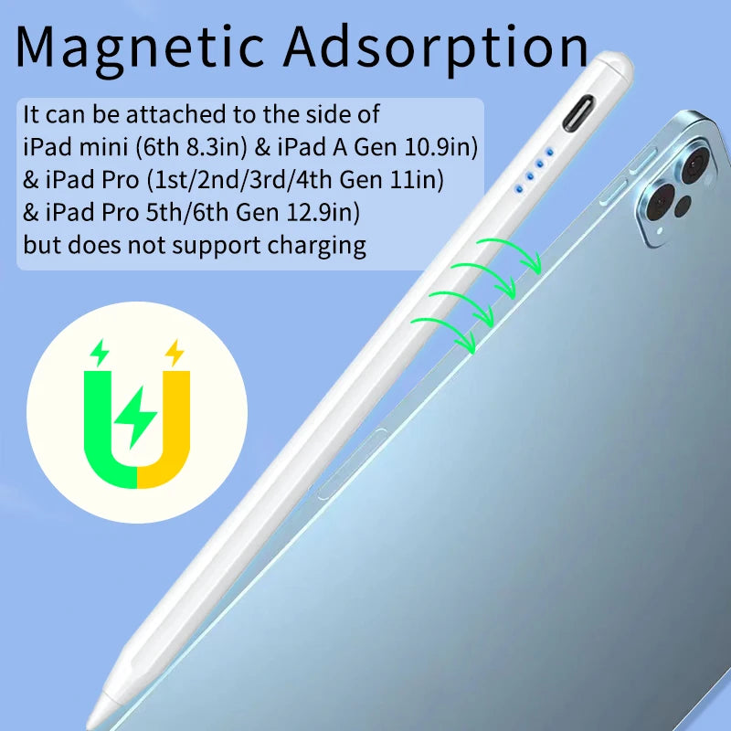 Stylus Pen for iPad 2018-2022 Fast Charge For iPad Pencil Palm Rejection with Power Display Led Indicators