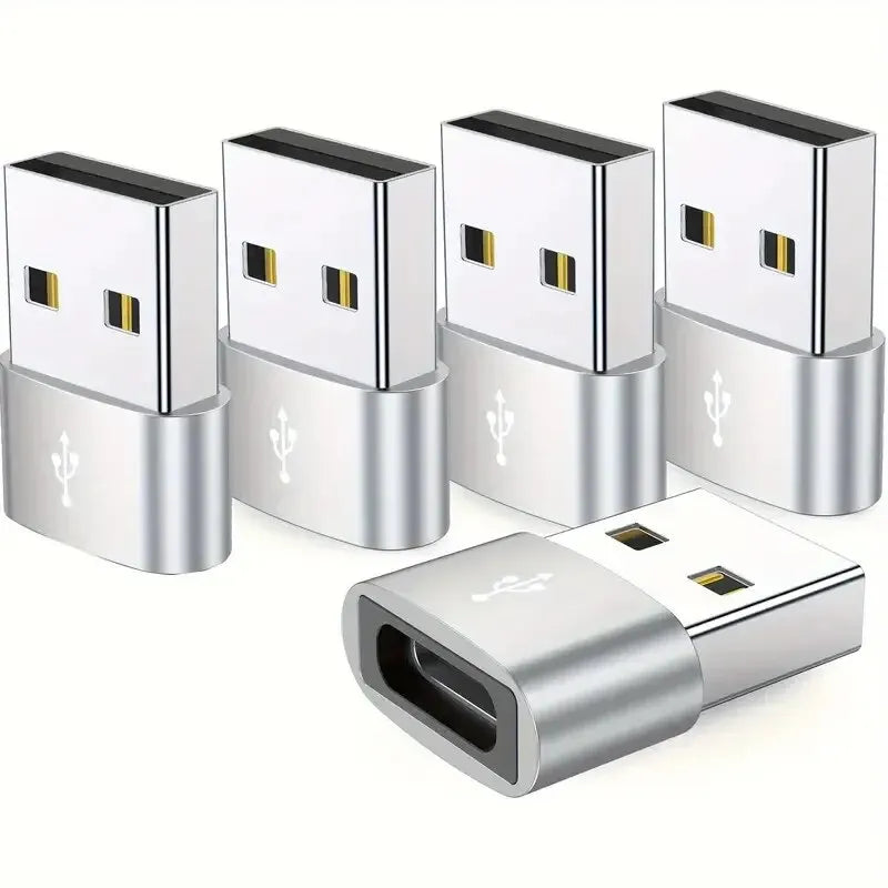 NNBILI 5pcs OTG USB to USBC Adapters Durable Metallic Build Universal Compatibility Including Macbook Samsung S24 IWatch AirPods
