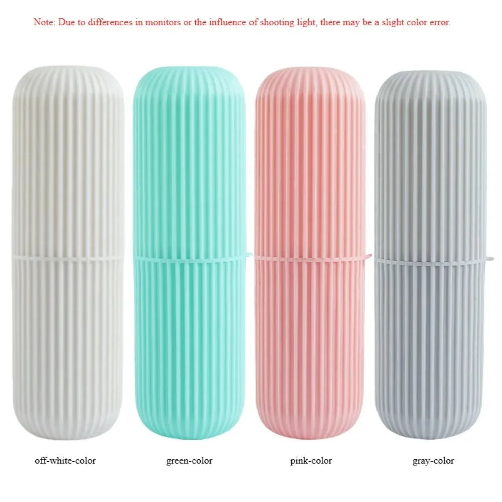 Portable Toothbrush Holder with Toothpaste Storage – Travel Bathroom Cup Case Organizer for Toiletries On-the-Go