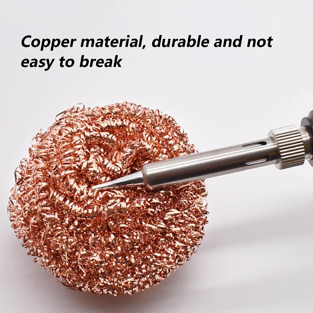 Soldering Iron Cleaning Ball Cleaning Nozzle Tip Desoldering Soldering Solder Iron Tip Copper Wire Cleaner Ball Metal Dross Box
