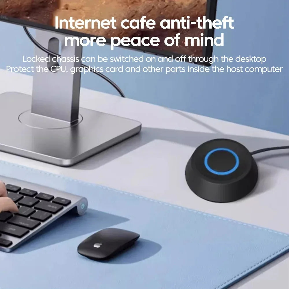 COOLCIRC LED Light Computer Desktop Round Power Switch PC Motherboard External Start Power Button Extension Cable for Home