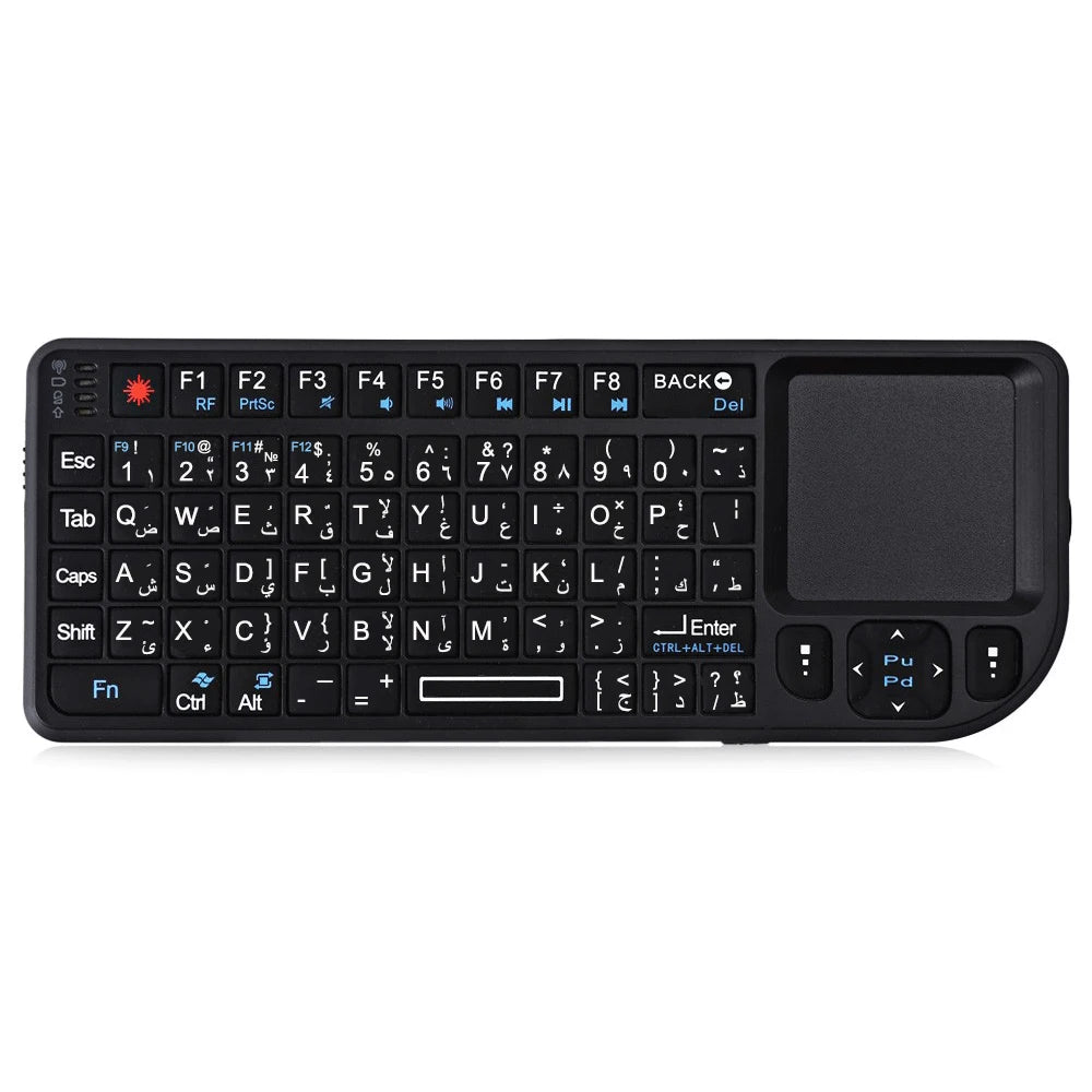 MRSVI A8 Mini Wireless Keyboard 2.4G 7-Color Backlight Touchpad Mouse Flashligt-Portable Applicable- Perfect For PC,Smart TV Box