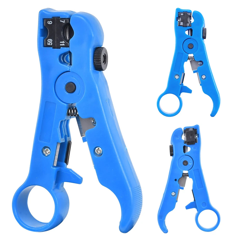 RJ45 Crimp Plier Pass Through Crimper Stripper Cutter for Cat7 Cat6 Cat5e 8P8C Modular Connector Ethernet All-in-one Wire Tool