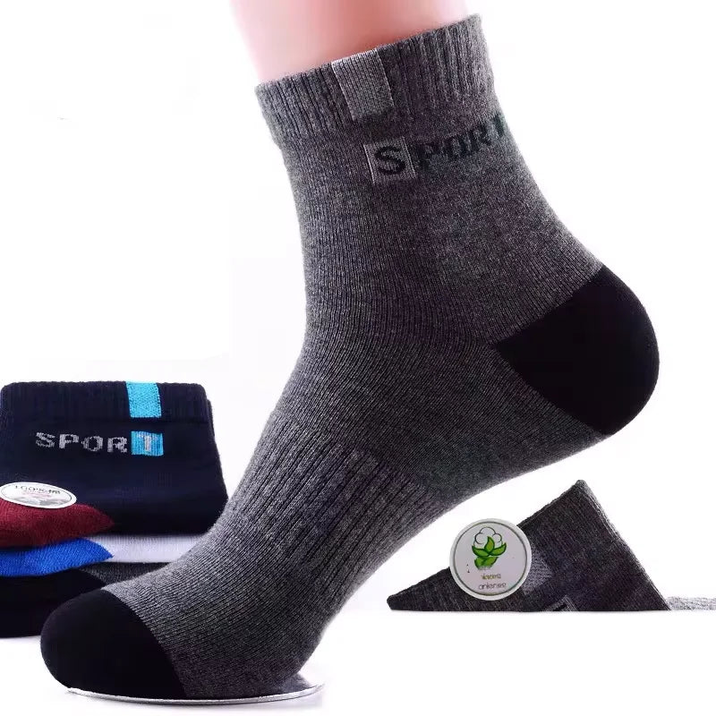 3 Pairs Men's Comfort Fit Cushion Performance Athletic Crew Socks For Outdoor Sports