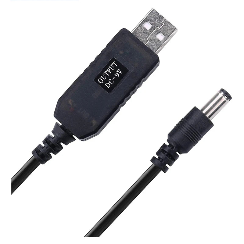 5.5*2.1mm WiFi to Power Bank Cable Connector DC 5V to 12V etc USB Cable Boost Converter Boost Cable