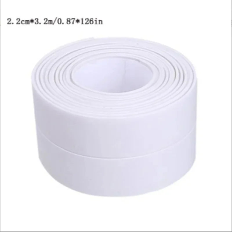 1 Roll of Waterproof White PVC Self-Adhesive Tape - Perfect for Bathroom, Sink & Kitchen - Super Strong Stickiness!