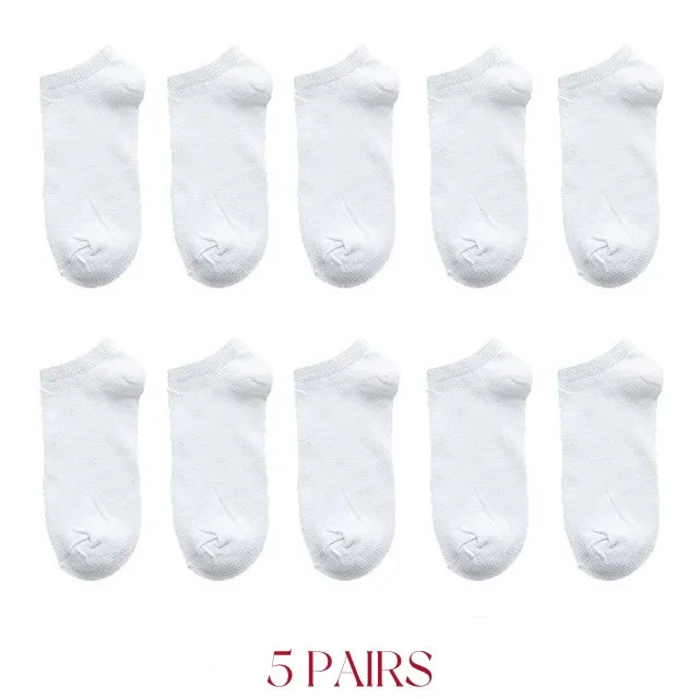 50/30/20/10/5Pcs/ Men's Socks Spring Summer Thin Breathable Soft Polyester Cotton Socks Black Casual Business Ankle Boat Socks S