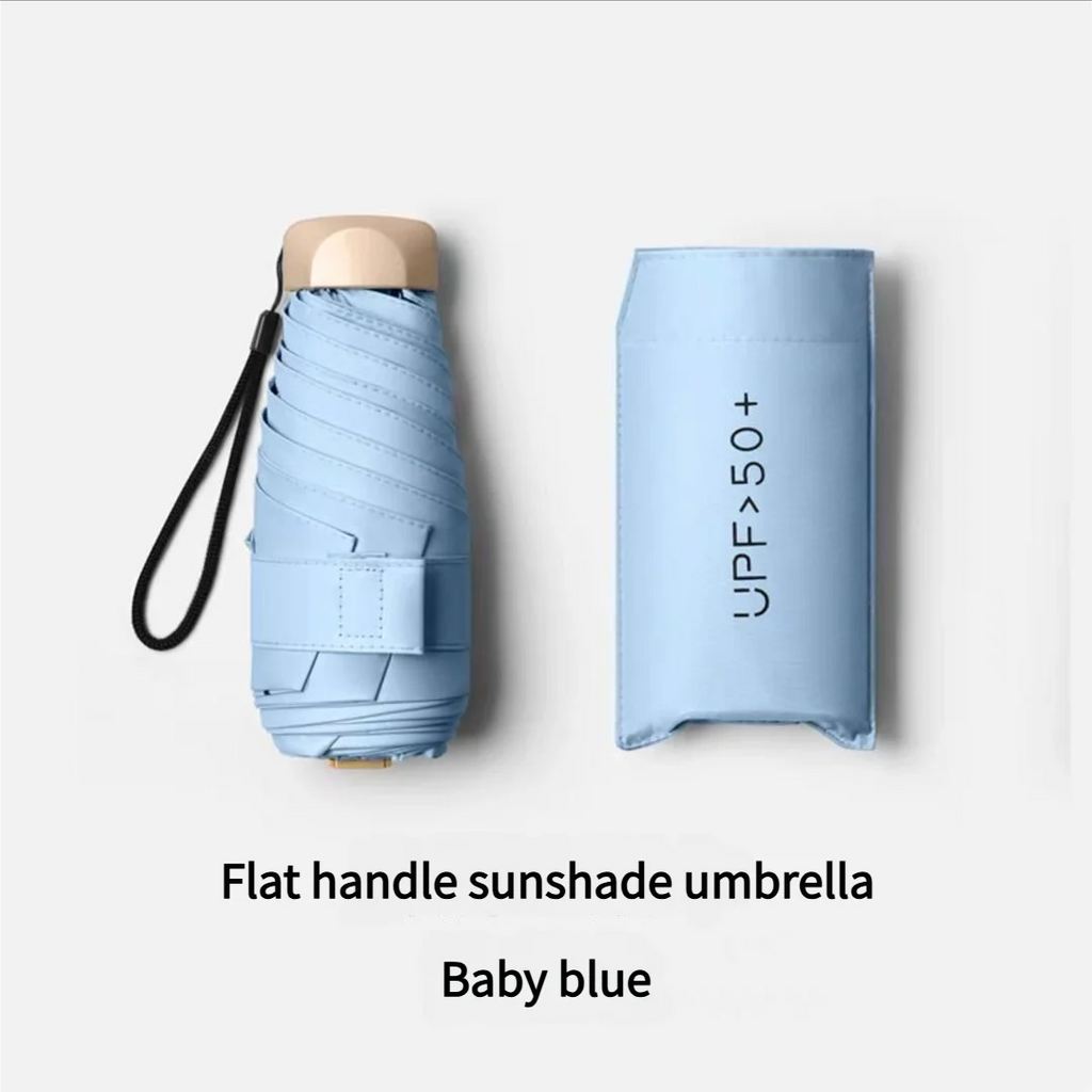 55% Off Mini Sun Umbrella Small Pocket Rain Umbrella Vinyl Folding UV Ultraviolet Protection Sun Shade Pocket Parasol Capsule