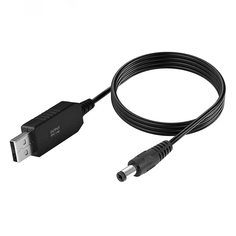 5.5*2.1mm WiFi to Power Bank Cable Connector DC 5V to 12V etc USB Cable Boost Converter Boost Cable