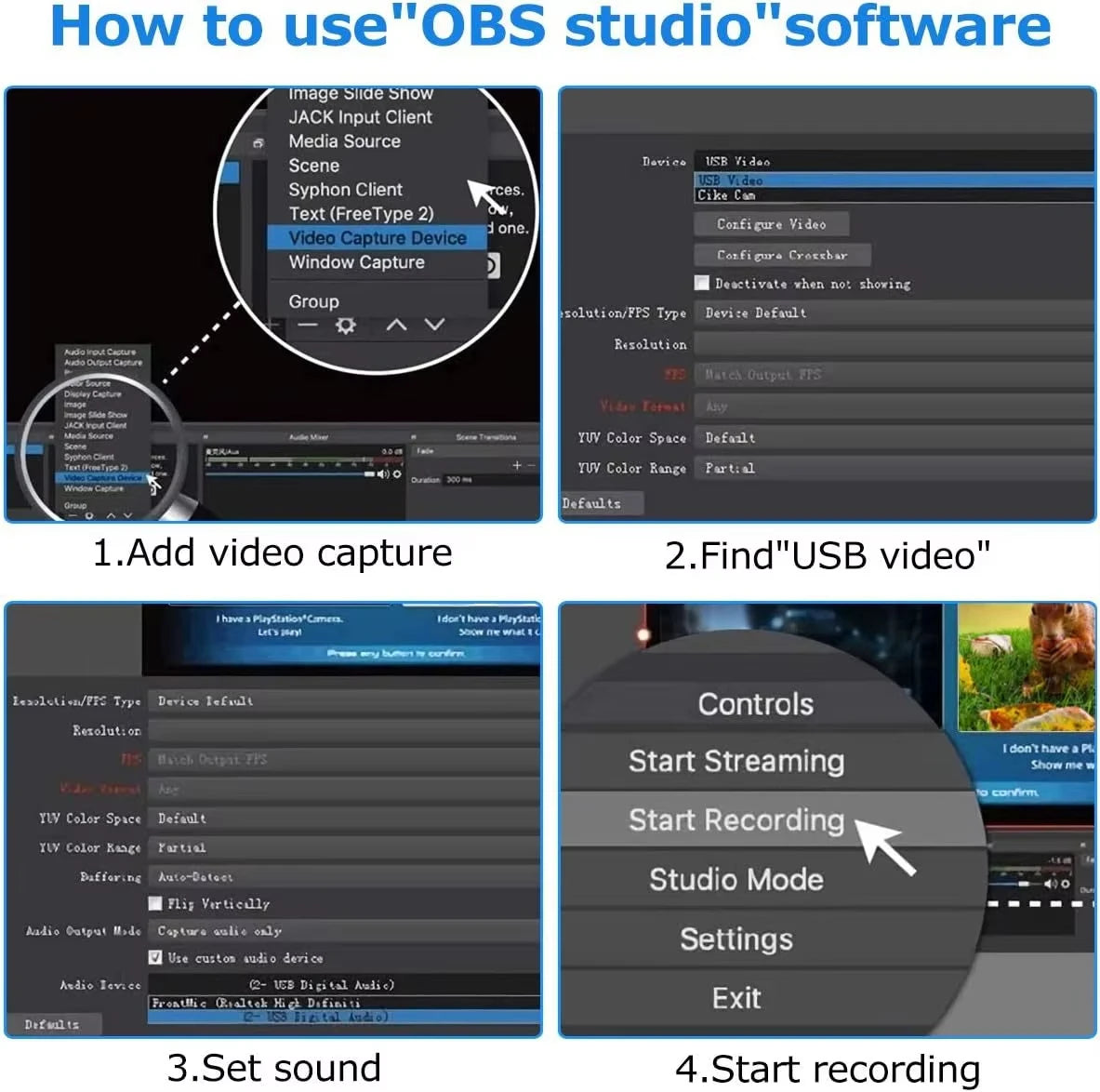 4K HDMI-Compatible Video Capture Card Streaming Board Capture USB 2.0 1080P Card Grabber Recorder Box for PS4 Game DVD Camera