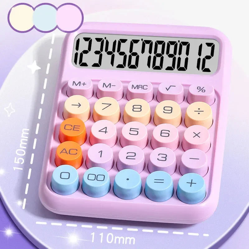 1pc candy color calculator, with large LCD screen, calculator button, calculator office or school, flexible keyboard calculator