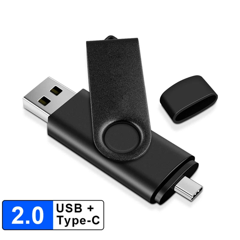 Metal OTG 2 IN 1 Type C pen drive 128GB usb memory stick 4GB 8GB 32GB 64GB 128GB cle usb cle usb flash drive memoria usb