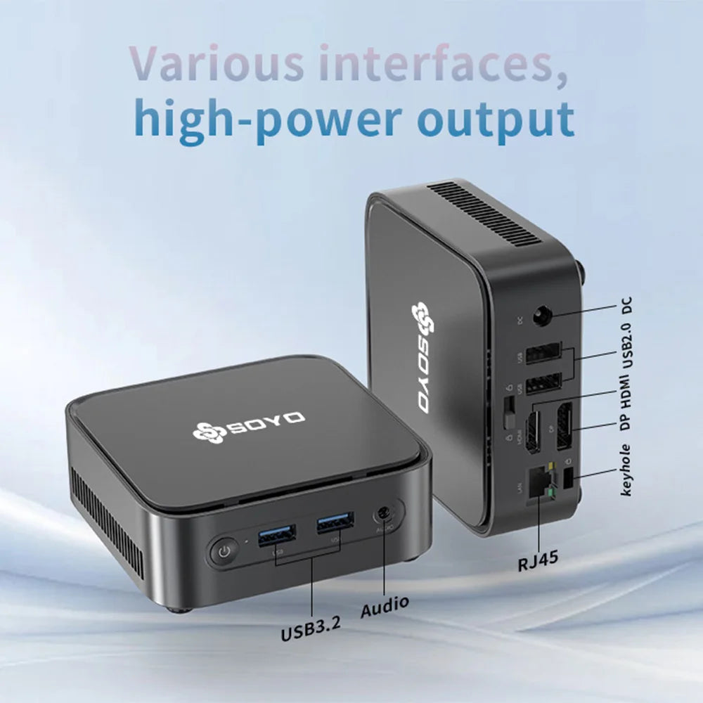 SOYO Mini PC M4 PLUS2 Intel N150 8GB 16GB RAM 256GB 512GB SSD Windows 11 Pro Mini Desktop computer for Home Business Gaming