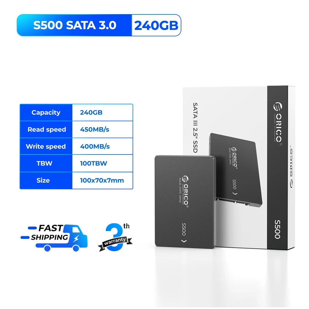 ORICO Y20 SSD Internal Solid State Hard Drive SSD Design for DIY User 2.5 " SATA 3.0 128G 256G 512G 1TB High Capacity