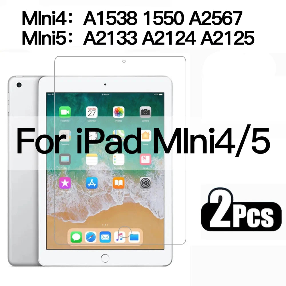 2pcs Tempered Glass Screen Protector for iPad Pro 12.9 11 air4 5 10.9 mini6 4 5 1 2 3 5th 6th 7th 8th 9th 10.2 10.5 9.7 2015