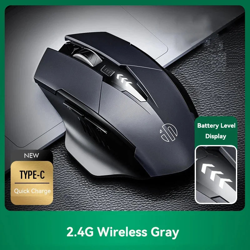 Bluetooth Compatible Mouse Rechargeable 2.4G INPHIC Wireless Mouse Office Mute Support PC Laptop Tablet Smartphone Universal