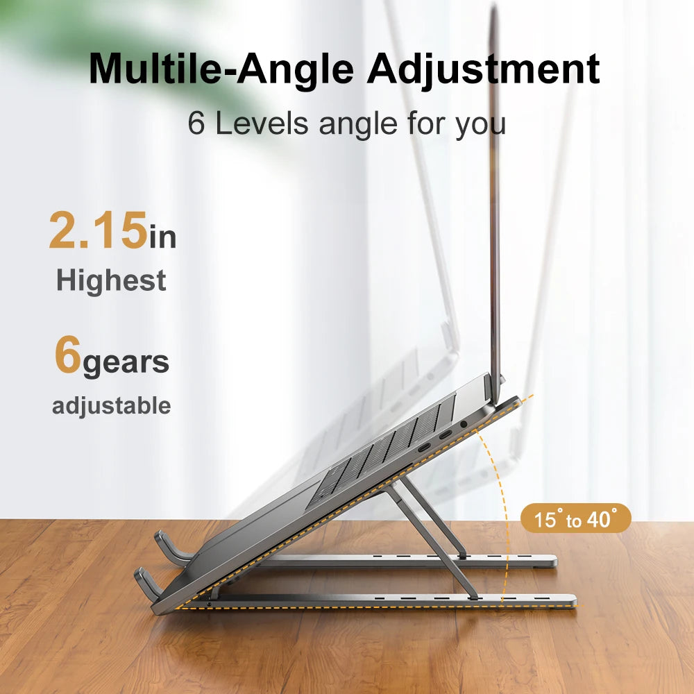 Portable Laptop Stand Aluminum Notebook Support Computer Bracket Macbook Air Pro Holder Accessories Foldable Lap Top Base For Pc