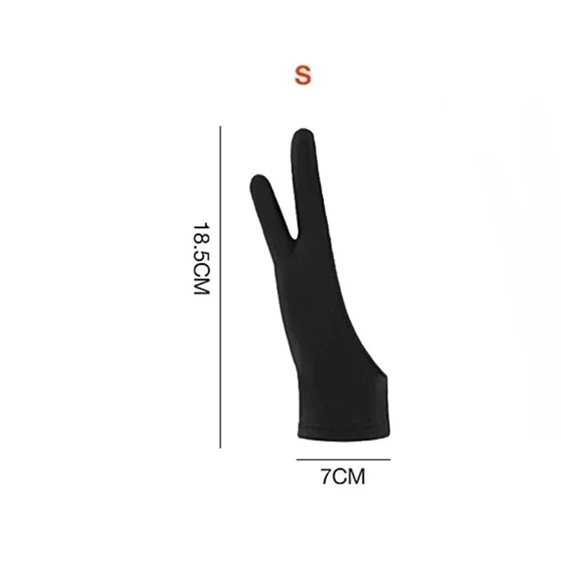 S/M/L Two-Finger Drawing Gloves Anti-touch Anti-fouling for Tablet Digital Board Touch Screen Oil Painting Office Art Supplies