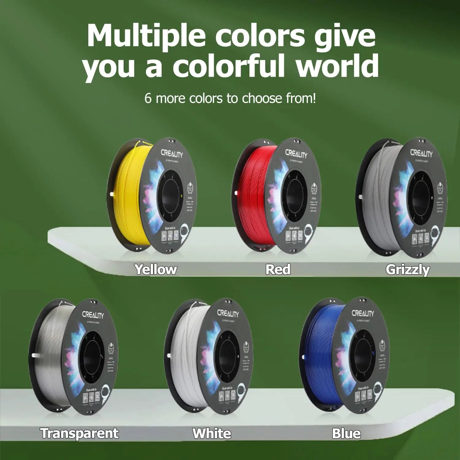 Creality Official PETG 3D Printer Filament 1.75mm 12 rolls Bundle  High Precision Strong Toughness Odorless Flow Moistureproof