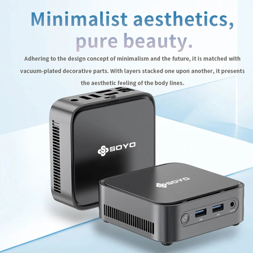 SOYO Mini PC M4 PLUS2 Intel N150 8GB 16GB RAM 256GB 512GB SSD Windows 11 Pro Mini Desktop computer for Home Business Gaming