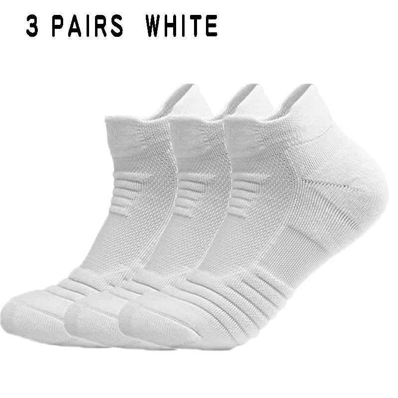 3 Pairs Breathable Mesh Athletic Terry Socks Cushioned Moisture-managing and Durable Reduces Foot for Running Hiking & Sports