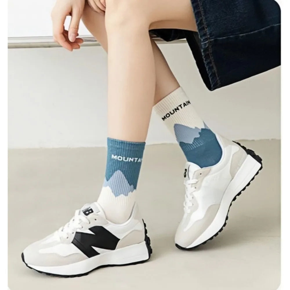1/4 Pairs Men's and women's casual socks, asymmetrical niche mid length socks,  Japanese socks, couple sports socks