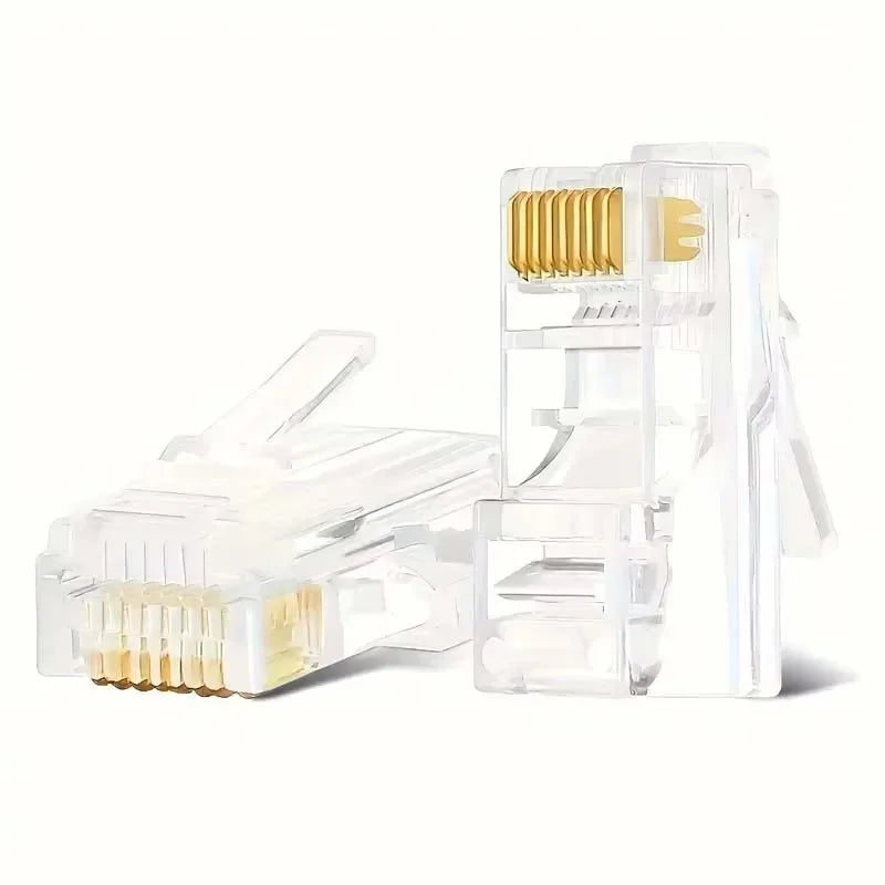 10/20/30/50Pcs Pass Through RJ45 Cat6/Cat5e Connectors Crystal End 8P8C Crimp UTP Standard Ethernet Network Modular Plug