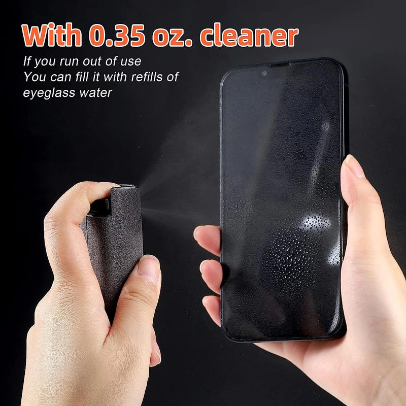 Microfiber Screen Cleaner Spray Bottle Set Mobile Phone Ipad Computer Microfiber Cloth Wipe Iphone Cleaning Glasses Wipes