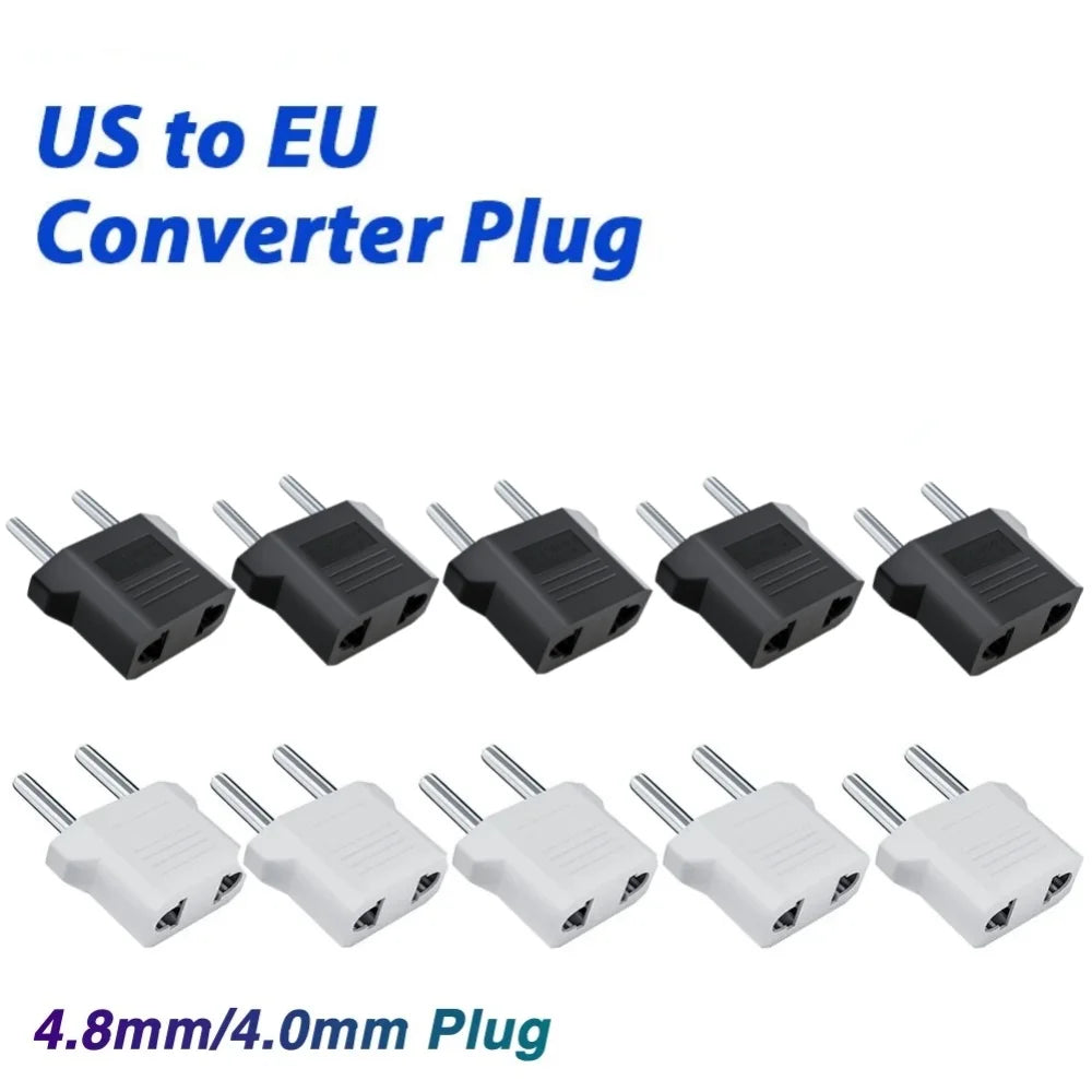 3/5/10Pcs European Euro EU Plug to US USA Plug Socket Travel Charger Converter Adapter Type C Plug Electrical Sockets AC Outlet