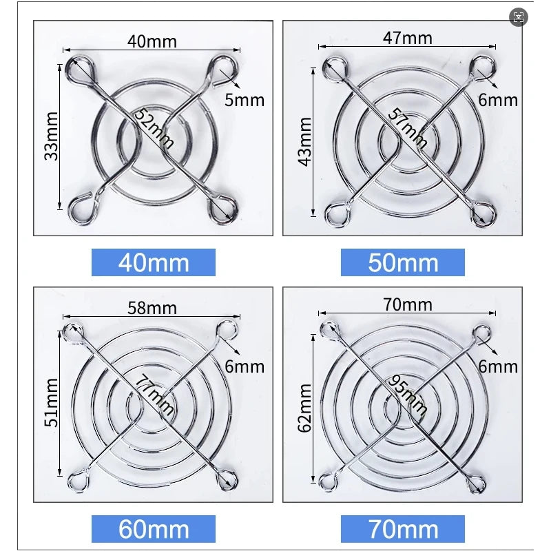 Metal Protective Mesh Cover for Cooling Fan - 30mm 40mm 50mm 60mm 70mm 80mm 92mm 110mm 120mm 140mm 150mm