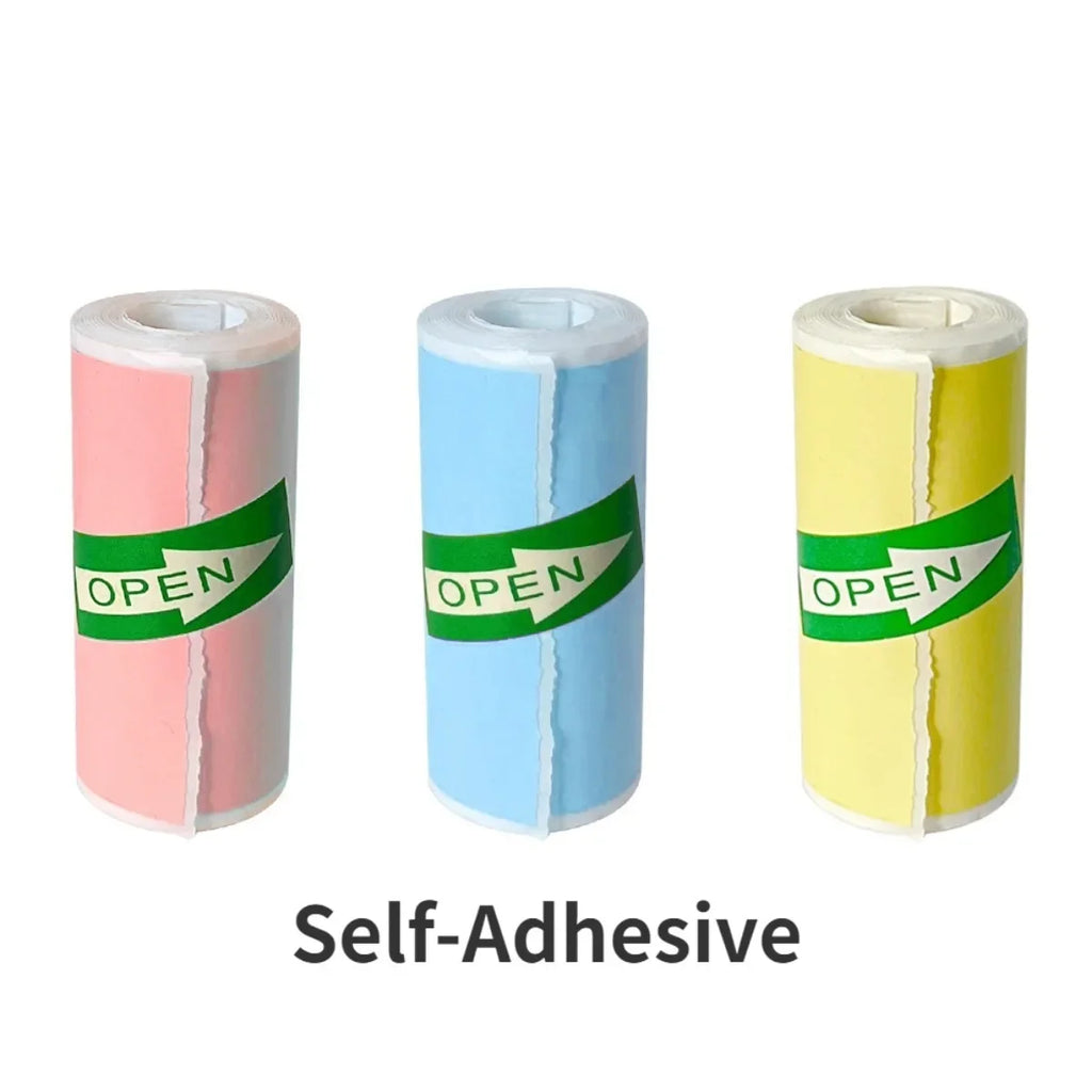 Mini Printer Sticker Paper, Thermal Paper Rolls For T02/M02 and Mini Printer, Smooth Color Self-Adhesive Paper 25X57mm Paperang