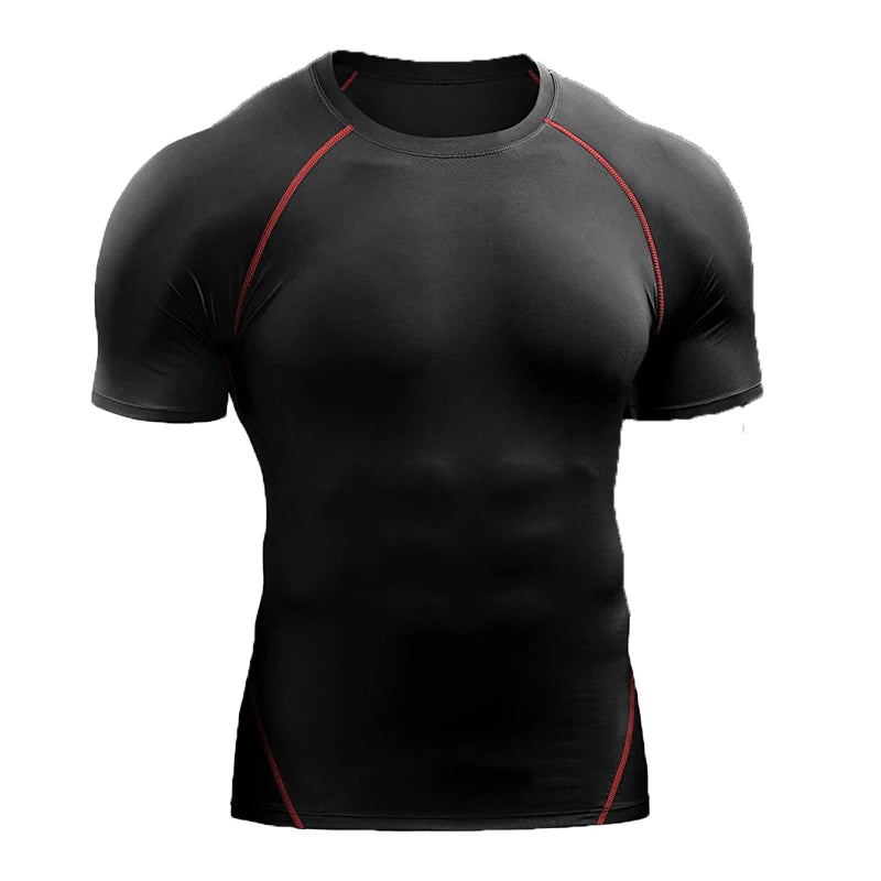 2025 Compression T Shirt Men Summer Sportswear Running T-shirt Elastic Quick Dry Sport Tops Tee Athletic Gym Workout Shirts Men