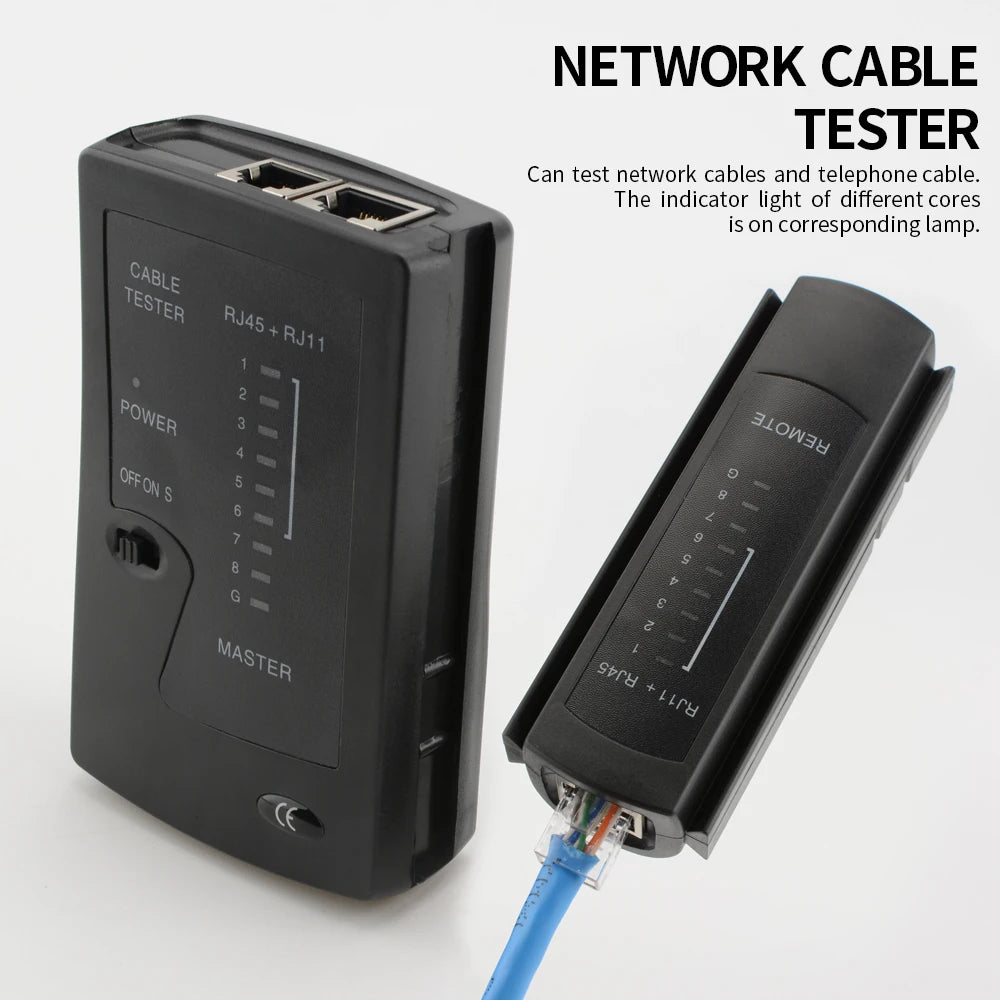 Network Ethernet Cable Tester for LAN RJ45 Cat5 Cat5e Cat6 Cat6a Cat7 UTP/Shielded Cable and RJ11 RJ12